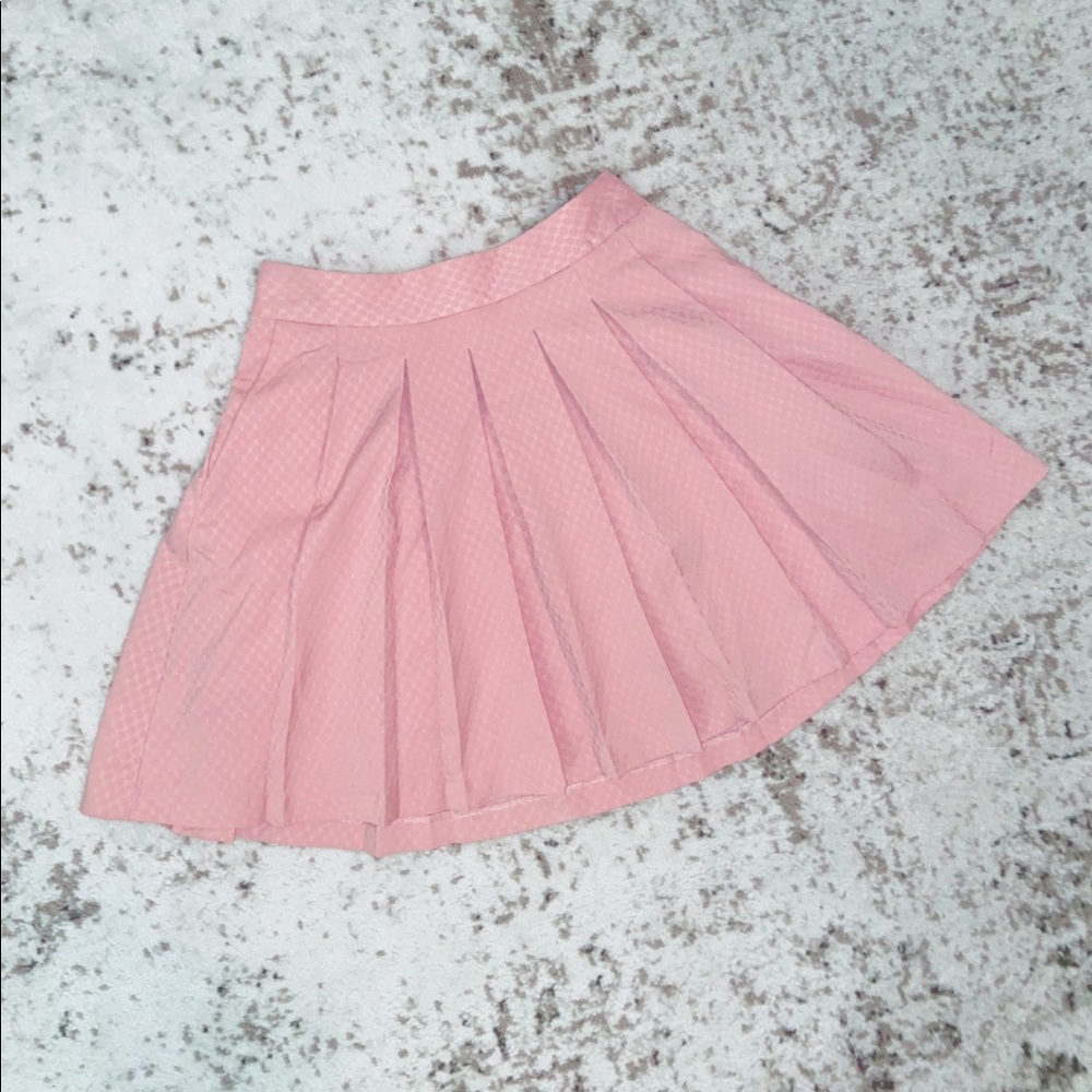 Bubblegum Pink Pleated Skirt